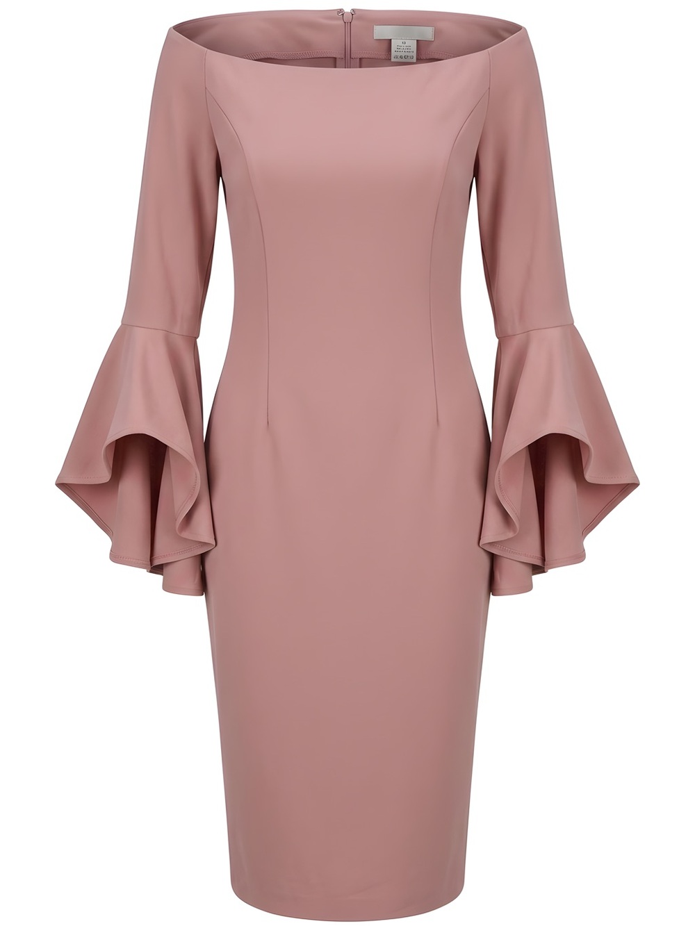 Bardot Blush Off-Shoulder Midi Dress with Bell Sleeves